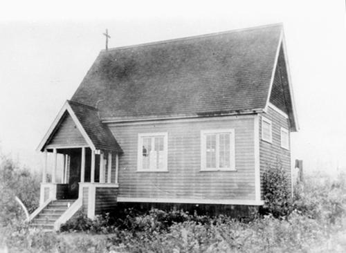 Church of St. John the Evangalist shortly after construction.; North Vancouver Museum and Archives, #10493