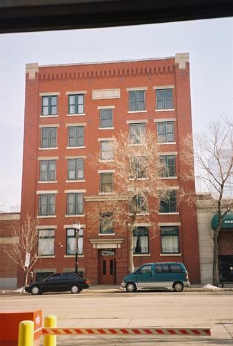 View of the Canadian Consolidated Rubber Company Building (COBOCO Lofts) from across 104 street.; City of Edmonton, 2004