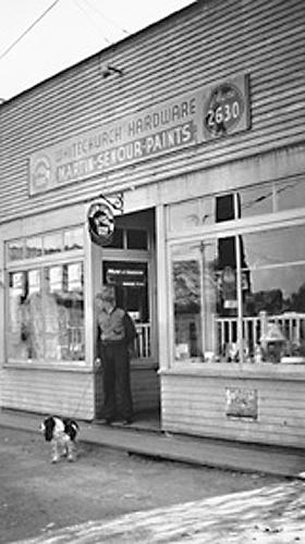 Whitechurch Hardware, circa 1945.; Burnaby Village Museum Collection, BV.984.25.1