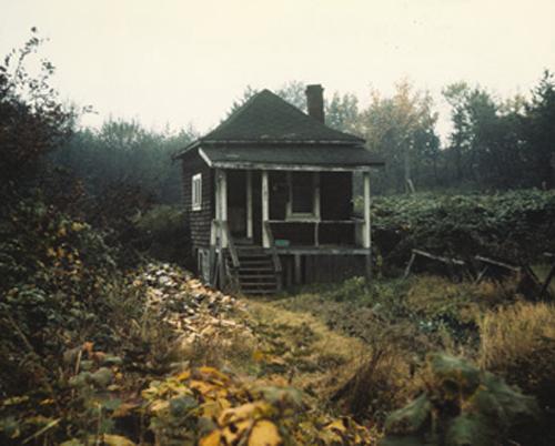 Irvine House at its original location on Laurel Street, December 1974; Burnaby Village Museum Collection