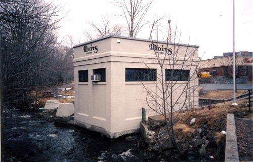 Moirs Ltd. Power House, Bedford, side elevations and Mill Brook, 2005; Heritage Division, NS Dept. Tourism, Culture and Heritage, 2005
