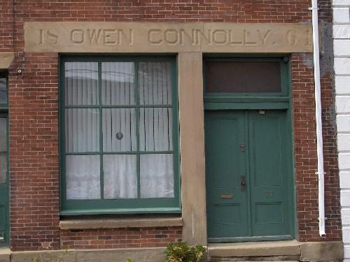 Showing carved owner's name and date of construction; City of Charlottetown, Natalie Munn, 2005