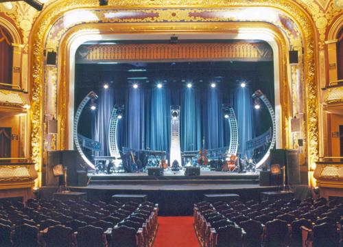 The Capitol Theatre's fully restored proscenium arch is adorned with the gilding, stenciling and frescos of Emmanuel Briffa.; Capitol Theatre Inc.