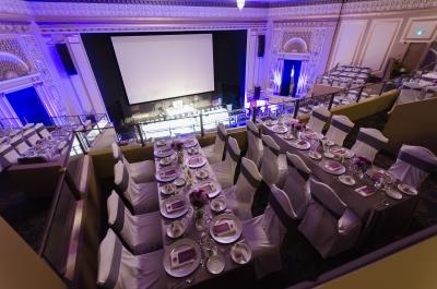 Interior view of the Metropolitan Theatre giving an overview of its interior functional design, typical of Crane-designed and Allen-owned theatres; Courtesy of Canad Inns | Courtoisie du Canad Inns, 2016.