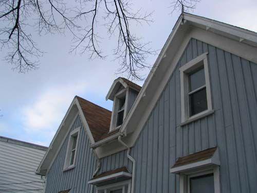 Detail of gable ends and dormer window, Fleming House, Halifax, 2005.; Heritage Division, NS Dept. of Tourism, Culture and Heritage, 2005.