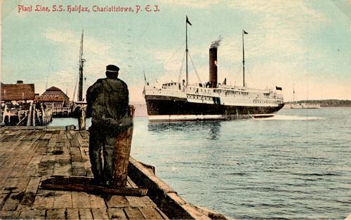 Showing arrival of a Plant Line vessel; Province of PEI
