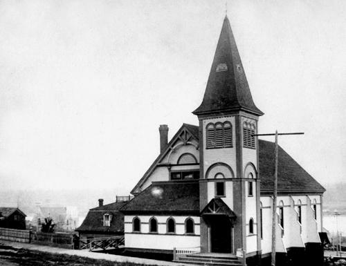 Historic Exterior view of St. Paul's Reformed Episcopal Church, 1899; New Westminster Public Library, NWPL 3080