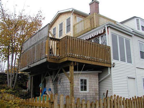 Rear elevation showing modern additions, Mystery House, Dartmouth, Nova Scotia, 2004.; HRM Planning and Development Services, Heritage Property Program, 2004.