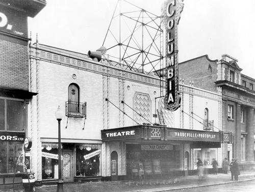 Exterior view of the Columbia Theatre, nd; New Westminster Public Library, NWPL 1239