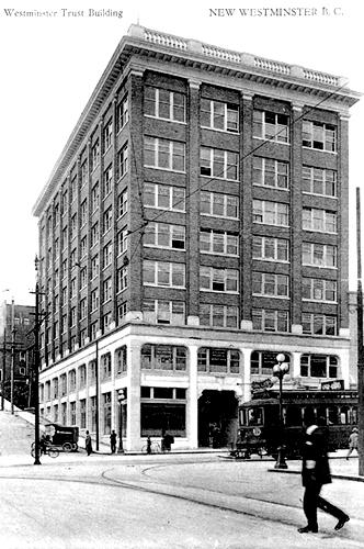 Exterior oblique view of the Westminster Trust Company; New Westminster Public Library, NWPL 2543