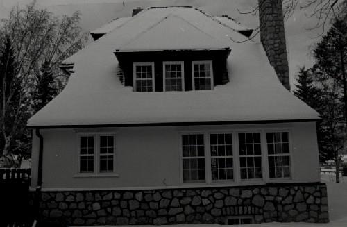 Side view of the Superintendent's Residence, showing the basement walls clad with fieldstone, 1989.; George A. Armstrong, 1989.