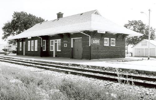 General view of the VIA Rail Station, showing a façade, 1994.; S.D. Bronson, 1994.