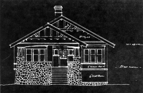 Plan for 4366 Blenkinsop Road by William F. Drysdale, contractor and builder, 1916; District of Saanich Archives