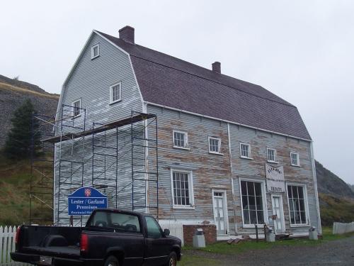 Exterior photo of Lester-Garland Premises, Trinity showing regular maintenance work taking place.  Photo taken September 2005.; HFNL/ Andrea O'Brien 2005