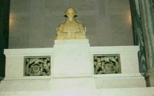 Interior of Legislative Building rotunda featuring marble balustrade with decorative metalwork and the maquette crafted by Clemesha.; Government of Saskatchewan, Frank Korvemaker, 1992.