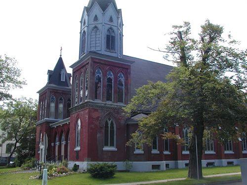 St. Mark's Anglican Church, corner of Gottingen and Russell Streets view of flanking towers, Halifax, Nova Scotia, 2005.; Heritage Division, NS Dept. of Tourism, Culture, and Heritage, 2005.