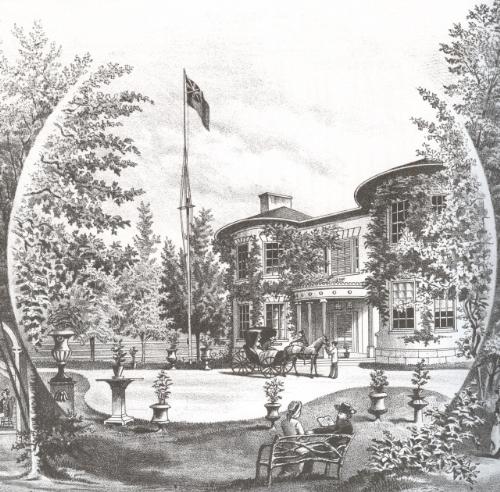 Engraving showing south east elevation; Meacham's Illustrated Historical Atlas of PEI, 1880