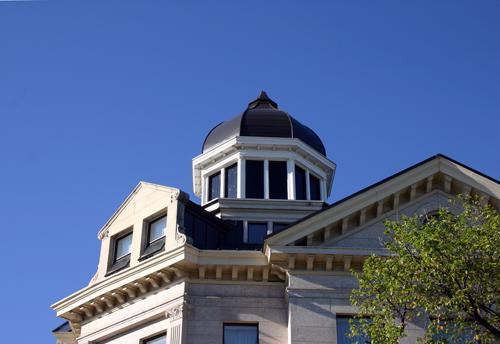 View of a roof detail and dome of the Central Normal School, Winnipeg, 2005; Historic Resources Branch, Manitoba Culture, Heritage and Tourism, 2005