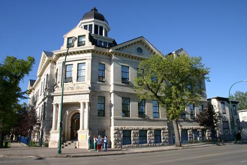 View from the northeast of the primary elevations of the Central Normal School, Winnipeg, 2005; Historic Resources Branch, Manitoba Culture, Heritage and Tourism, 2005