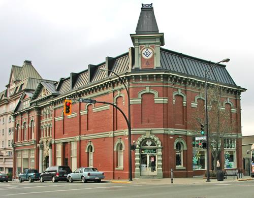Exterior view of the Masonic Temple; City of Victoria, 2009
