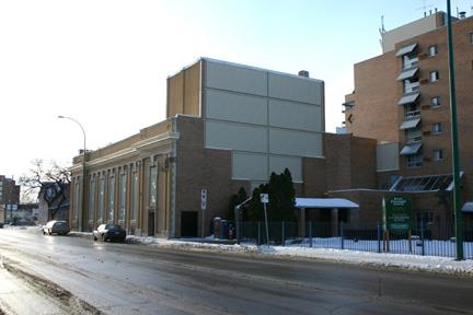View of rear elevation from the northeast of the Ukrainian Labor Temple, Winnipeg, 2005; Historic Resources Branch, Manitoba Culture, Heritage and Tourism, 2005