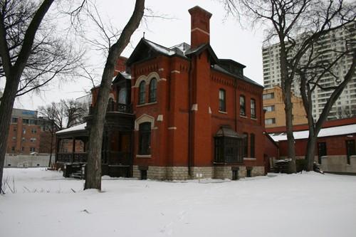 View of the main facades, from the southwest, of Sir Hugh John Macdonald House, Winnipeg, 2005; Historic Resources Branch, Manitoba Culture, Heritage and Tourism, 2005