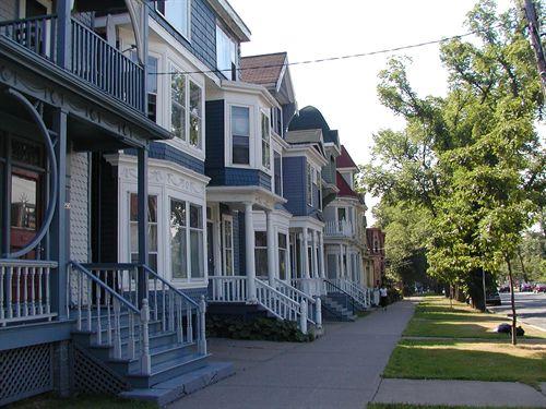 South Park Victorian Streetscape looking towards South Street, from Queen Anne to Second Empire Styles, in Halifax, Nova Scotia, 2005.; Heritage Division, NS Dept. of Tourism, Culture, and Heritage, 2005.
