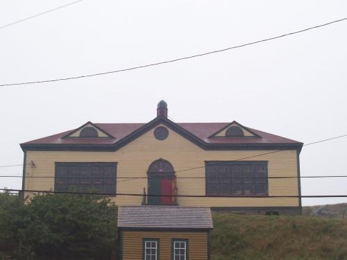 View of the front facade of St. Paul's Anglican School, Trinity, Trinity Bay ; HFNL 2005