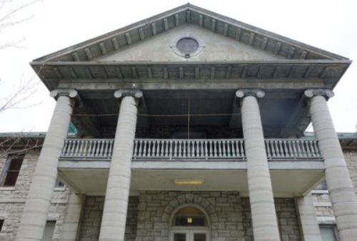 View of portico; Parks Canada / Parcs Canada, HRS, 2013