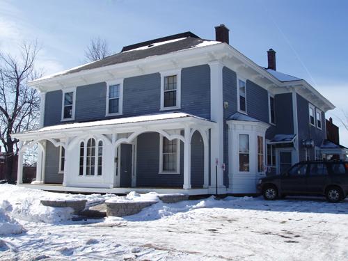 The Rand House contains the original front portion, the later addition to the northwest and the latest addition to the southwest.; Moncton Museum