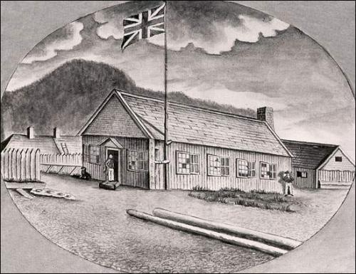 From the logbook of the HMS Pegasus.  Plans for Fort Frederick were approved in 1715 and construction began in 1717.; National Archives of Canada, C-2532