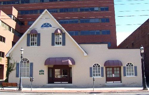 120 Carleton Street, front view showing gable roof; City of Fredericton
