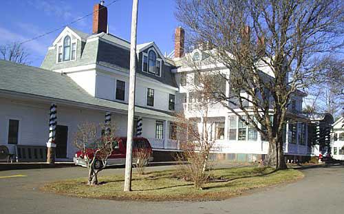 Marshlands Inn from the parking lot; Town of Sackville