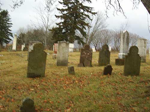 older sandstone tombstones; Town of Sackville