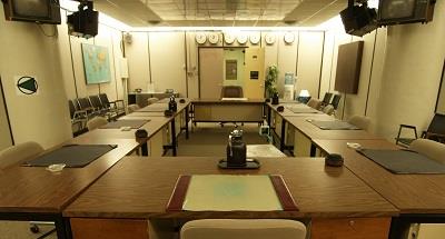 War cabinet room in the bunker; Courtesy of Canada's Cold War Museum | Gracieuseté du Musée canadien de la Guerre froide