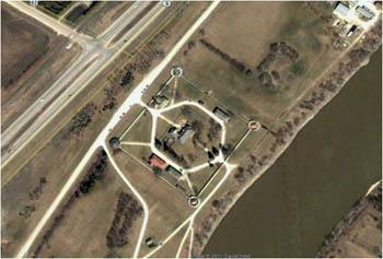 Aerial view of Lower Fort Garry; Permission Guy Masson-Guy Masson with permission
