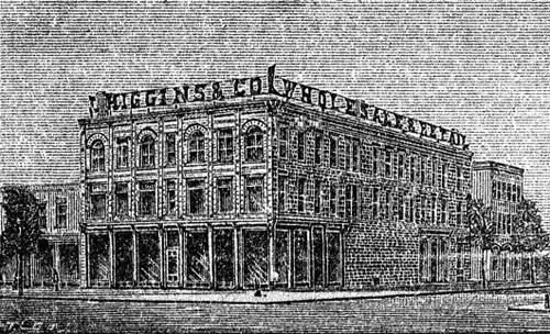Drawing of the original (eastern) section of the Higgins Block as published in the 1904 McAlpine's City Directory for Moncton.; Moncton Museum