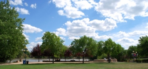 General view of The Forks National Historic Site of Canada.; Parks Canada Agency | Agence Parcs Canada