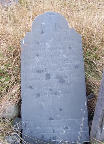 Headstone dating from the early 1800s in memory of members of the Brothers family. Photo taken December, 2005.; HFNL/Andrea O'Brien 2005