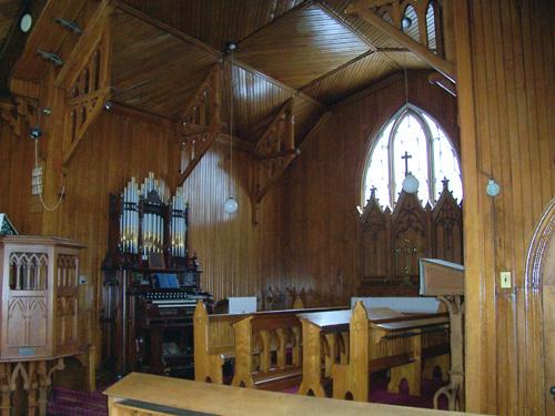 Interior view of chancel of St. Alban's Anglican Church, Oak Lake, 2005; Historic Resources Branch, Manitoba Culture, Heritage and Tourism, 2005