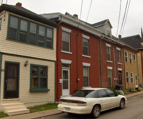 Showing context of building with other row houses; City of Charlottetown, Natalie Munn, 2005