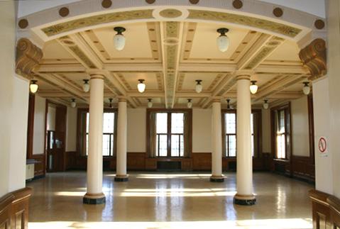 View of the Resident Dining Hall of the Brandon Mental Health Centre Nurses'  Residence, Brandon, 2005; Historic Resources Branch, Manitoba Culture, Heritage and Tourism, 2005
