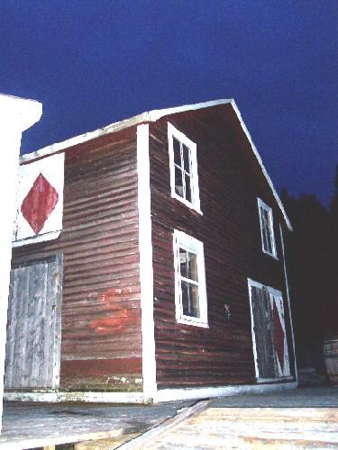Exterior view of Ford fish store, Ford Property, on wharf, Jackson's Arm, NL, 2005/11.; HFNL/Lara Maynard 2005.
