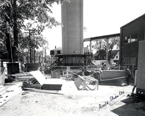 Concrete rigging for the construction of the NBTel Tower (now Aliant Tower); Moncton Museum