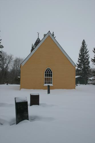 East elevation of St. Anne's Anglican Church, Poplar Point area, 2006; Historic Resources Branch, Manitoba Culture, Heritage and Tourism 2006