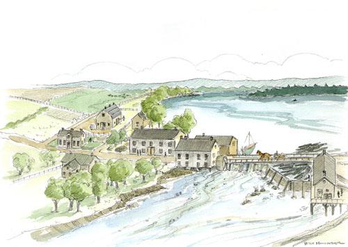 Contemporary painting based on historic photographs; Town of Sackville