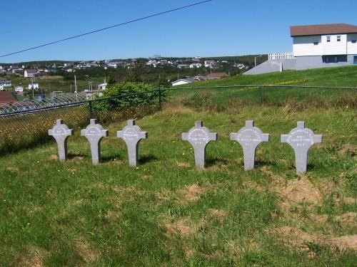 Headstones of Nuns, all identical markers with the names and dates of each Nun. Photo taken August 2005.; HFNL/ Deborah O'Rielly 2006.