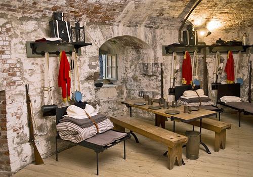 Interior view of Carleton Martello Tower, showing the functional interior layout.; Parks Canada Agency / Agence Parcs Canada.