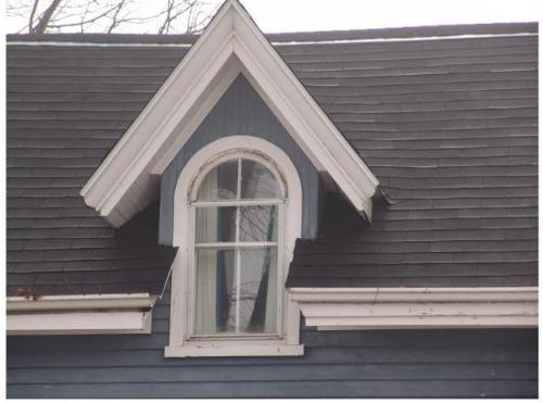 Showing detail of wall dormer window; Province of PEI, 2006