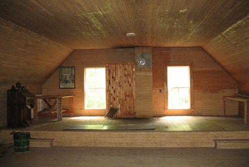 Community Hall in loft of Church, Simpsons Corner Union Church, Simpsons Corner, Lunenburg County, Nova Scotia, 2006.; Heritage Division, Nova Scotia Department of Tourism, Culture and Heritage, 2006.